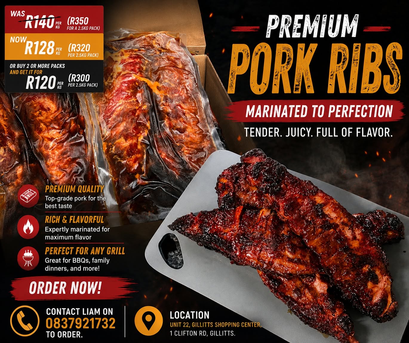 Narrow Belly Ribs 1 x 2.5kg pack